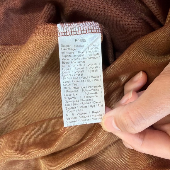 Lacoste Womens Wool Blend Long Sleeve Polo Dress Brown Colorblock Size 38 US 6 - Picture 14 of 16